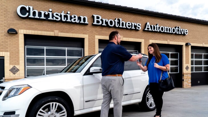 Christian Brother's employee helping customer