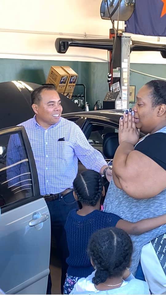 women in tears from car service