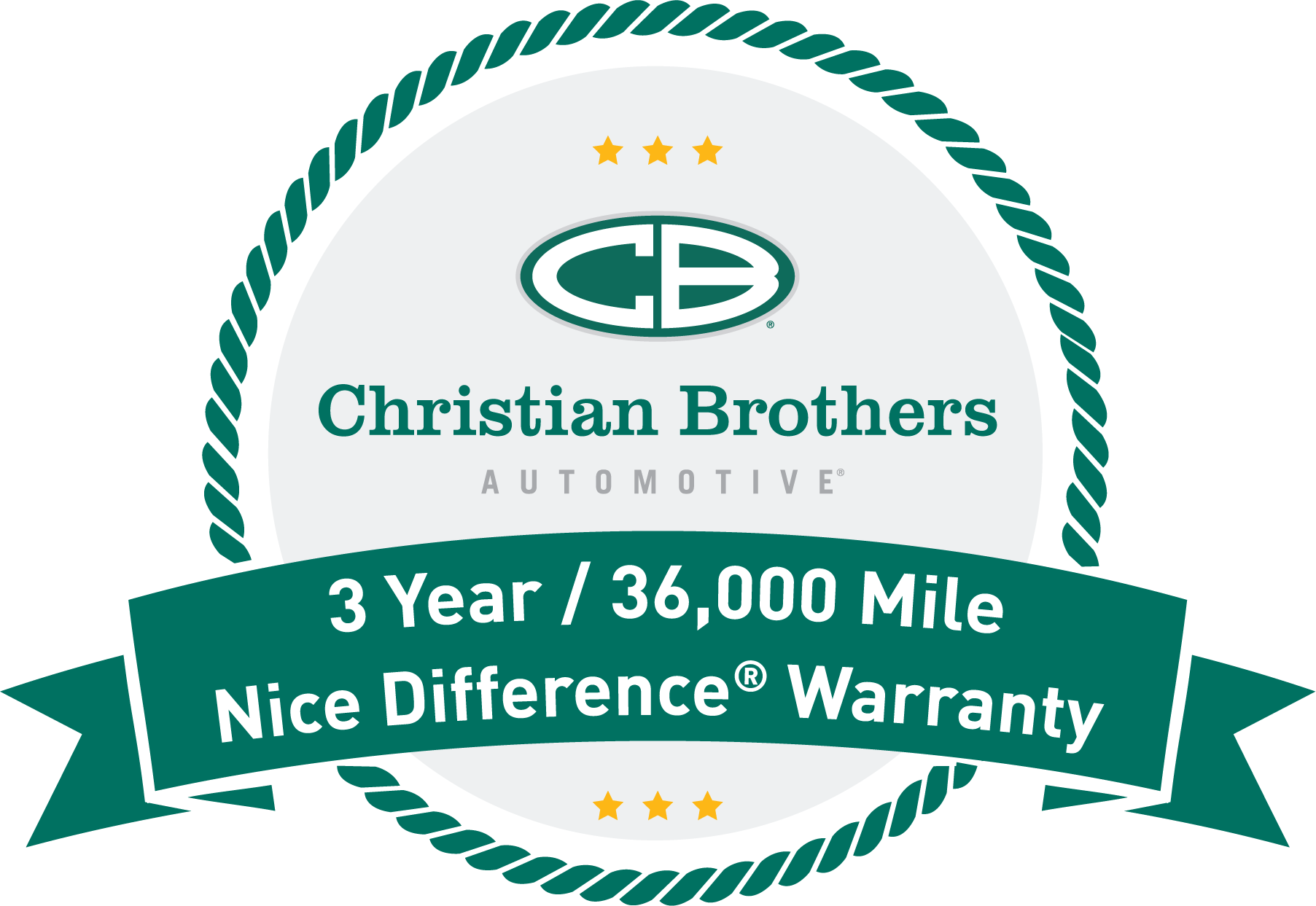 CBA 3 year/36,00 Mile Nice Difference Warranty