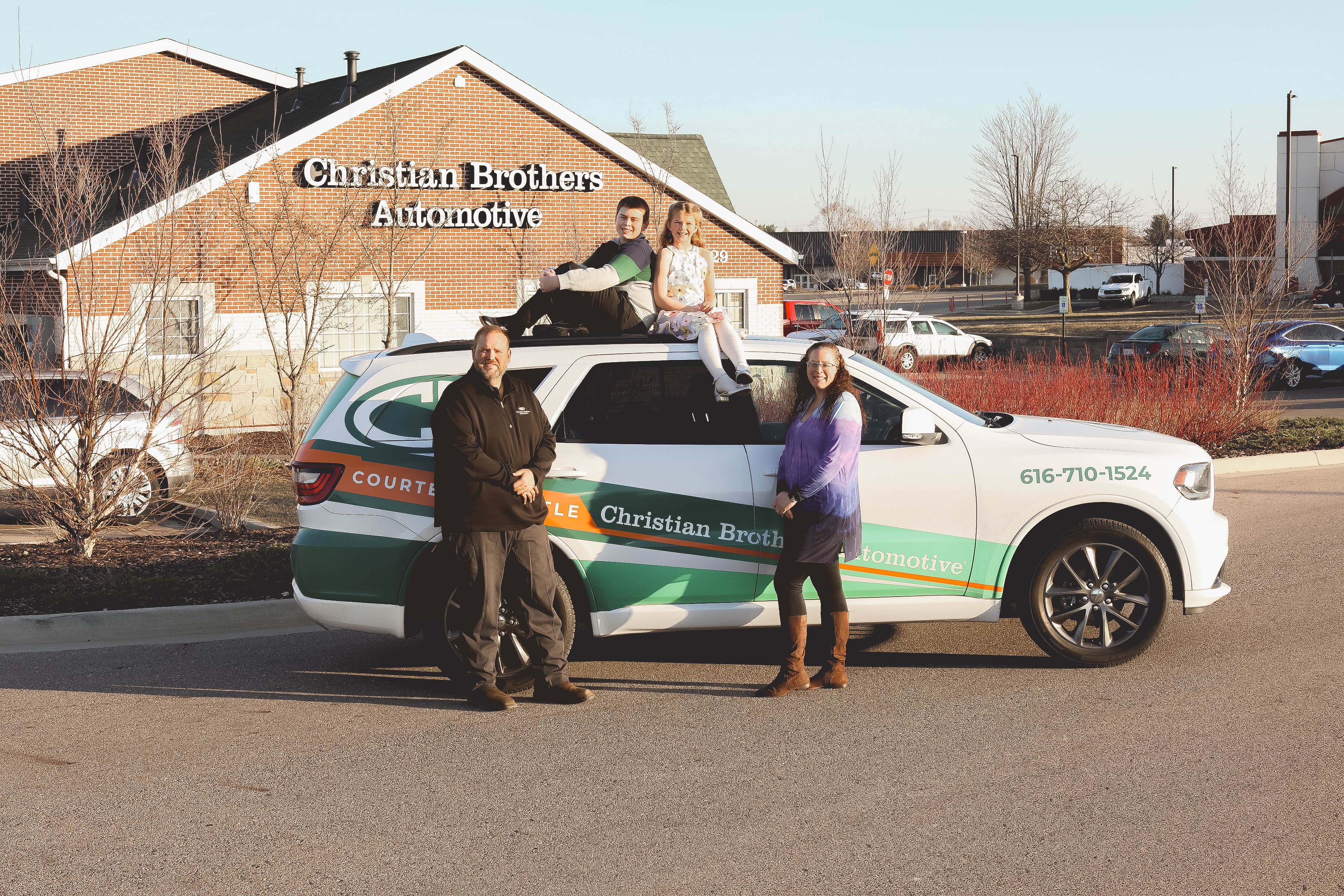 CBAC car in front of shop